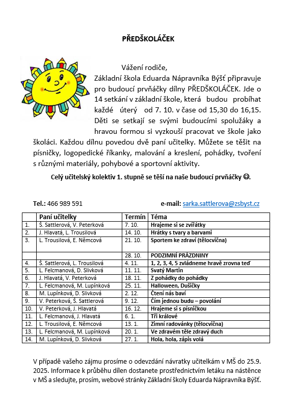 Předškoláček 2025